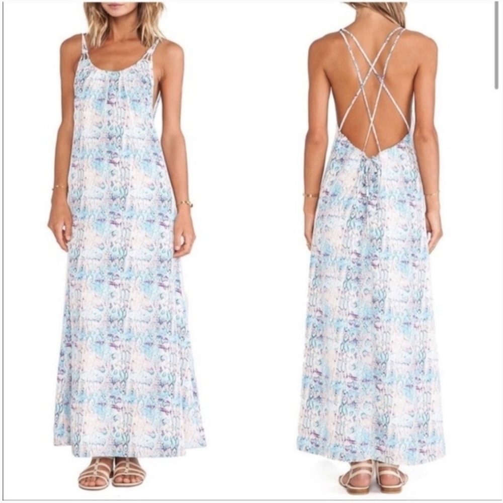Lovers + Friends Maxi Dress Light Pastel Python Strappy
